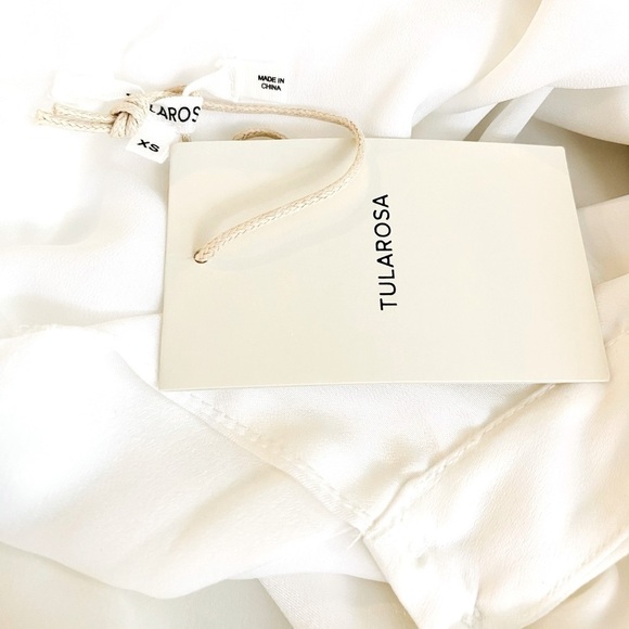 NEW Tularosa Rein Blouse Long Sleeve Smocked Tie Waist in Ivory XS - Picture 6 of 9